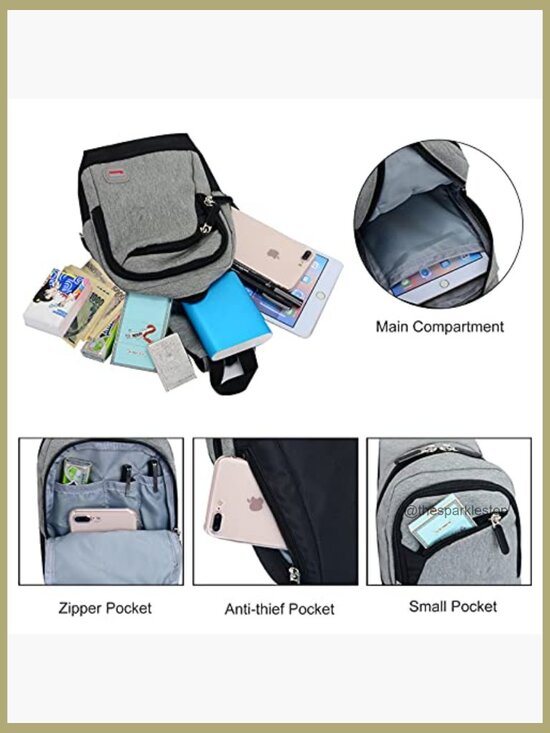 Convertible Sling Backpack Crossbody Chest Bag for Hiking Travel main image 6